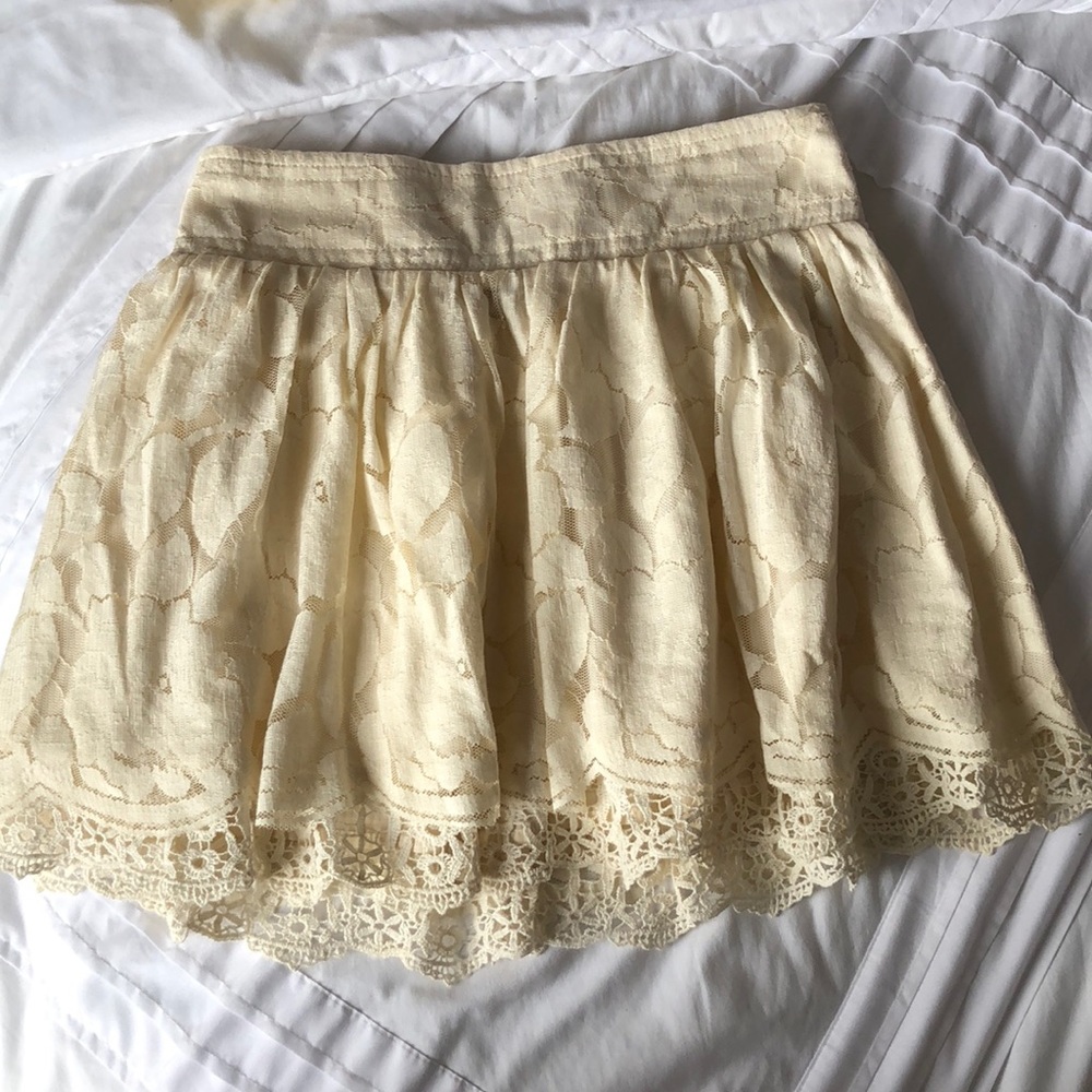 Cream lace skirt